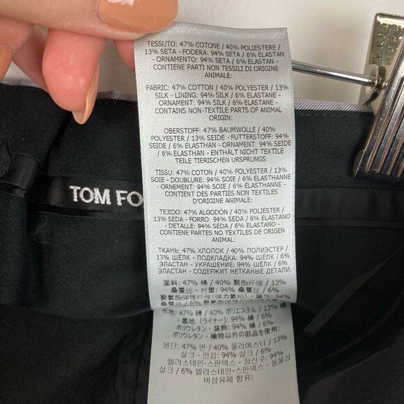 Tom Ford NWT Smoke Black Lace Hem Pencil Side Slit Skirt Cotton Silk IT 38 US 4 - Picture 6 of 15